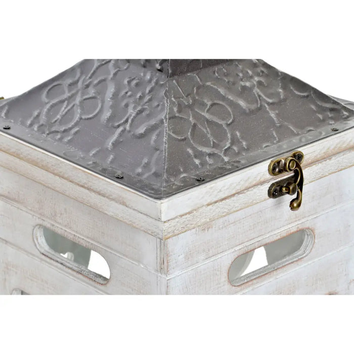 Lantern set Home ESPRIT White Crystal Fir Ethnic Arab 26 x 26 x 66 cm (2 Pieces) - Декорация и Осветление<<<Дом