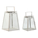 Lantern set Home ESPRIT White Golden Metal Crystal Modern 26 x 26 x 38,5 cm (2 Pieces) - Декорация и Осветление<<<Дом