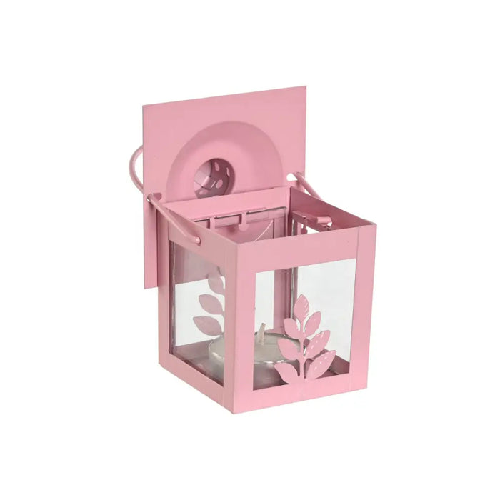 Lantern set Home ESPRIT White Green Pink Crystal Iron Shabby Chic 7 x 7 x 10 cm (3 Pieces) (4 Units) - Декорация и