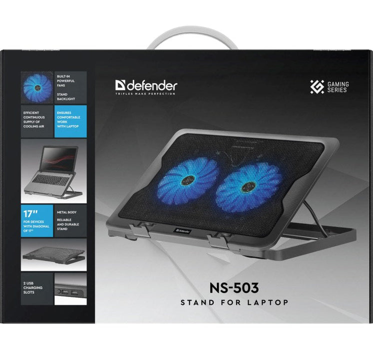 Laptop cooling stand DEFENDER NS-503 15.6’’-17’’ 2W 2xUSB - Stands for notebooksCHL-POD<<<CoolingCHL<<<ActionPL