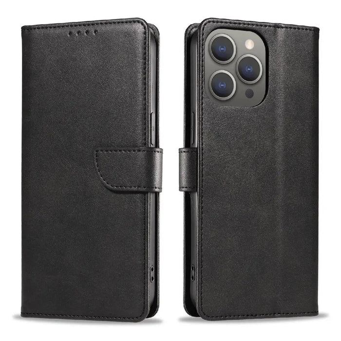 Leather Book Case for iPhone 16 - black - Cell phone cases and covers<<<HurtelXML