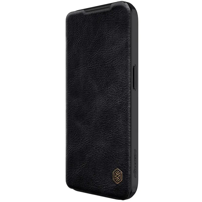 Leather Case with Camera Cover for iPhone 15 Pro Max Nillkin Qin Pro Leather - Black - Cell phone cases