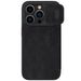 Leather Case with Camera Cover for iPhone 15 Pro Max Nillkin Qin Pro Leather - Black - Cell phone cases