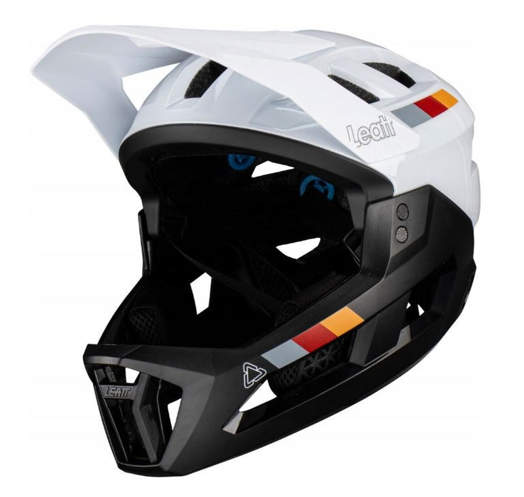 LEATT MTB Enduro 2.0 V23 Bike Helmet with Removable Chin Guard, Size L (59–63 cm), White