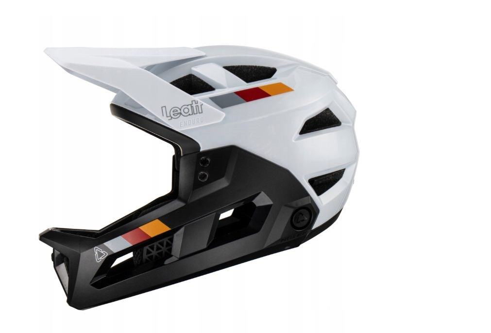 LEATT MTB Enduro 2.0 V23 Bike Helmet with Removable Chin Guard, Size L (59–63 cm), White