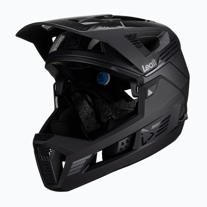 LEATT MTB Enduro 4.0 V23 bicycle helmet with removable chin bar, size M, black
