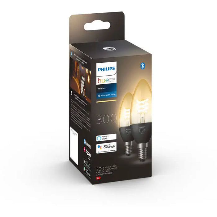 LED BULB E14 4.5W 2700K FILAMENT 2 PCS PHILIPS HUE - Осветление<<<Смарт