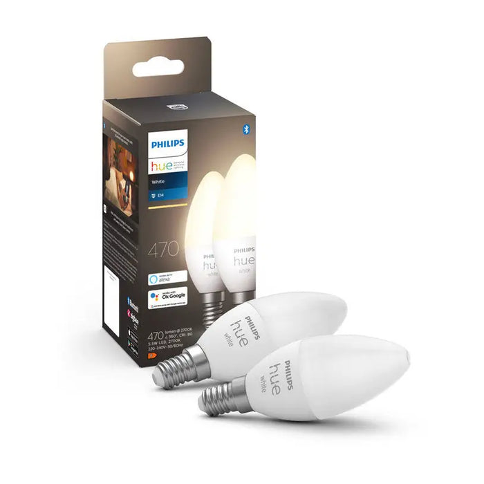 LED BULB E14 5.5W 2700K 2 PCS PHILIPS HUE - Осветление<<<Смарт хоум<<<Електроматериали<<<Praktiker&&&Осветление<<<Смарт