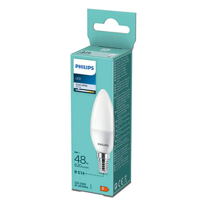 LED BULB E14 6W 4000K 620LM CANDLE PHILIPS - Led крушки<<<Електрически крушки<<<Осветление<<<Praktiker