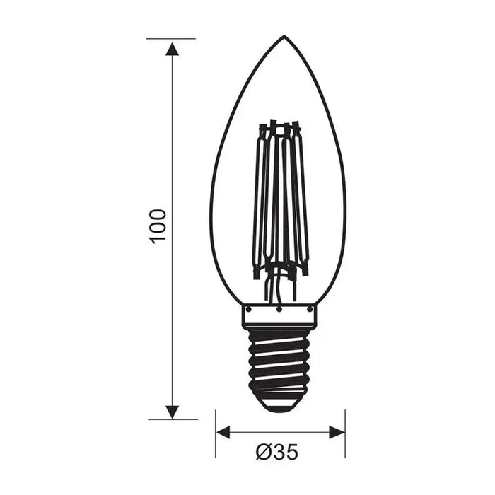 LED BULB E14 7W 230V 4000K 960LM FILAMENT VIVALUX FLICK LED PREMIUM - Декоративни крушки<<<Електрически