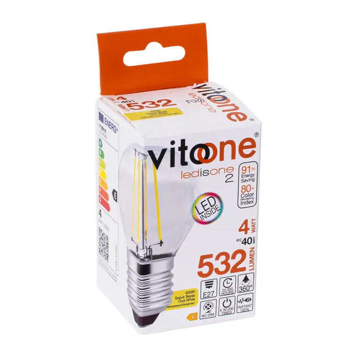 LED BULB E27 4W 2700K 520LM FILAMENT BALL VITO - Декоративни крушки<<<Електрически крушки<<<Осветление<<<Praktiker