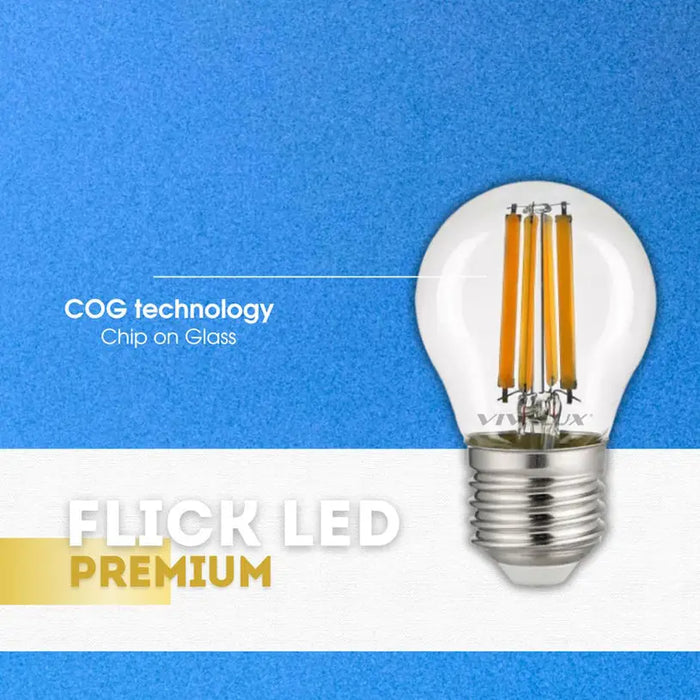 LED BULB E27 7W 230V 3000K 960LM FILAMENT VIVALUX FLICK LED PREMIUM - Декоративни крушки<<<Електрически