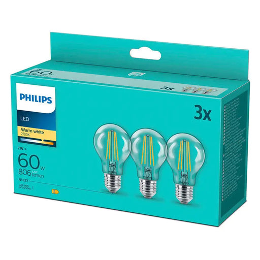 LED BULB E27 7W 806LM 2700K 3 FILAMENT PHILIPS - Led крушки<<<Електрически крушки<<<Осветление<<<Praktiker
