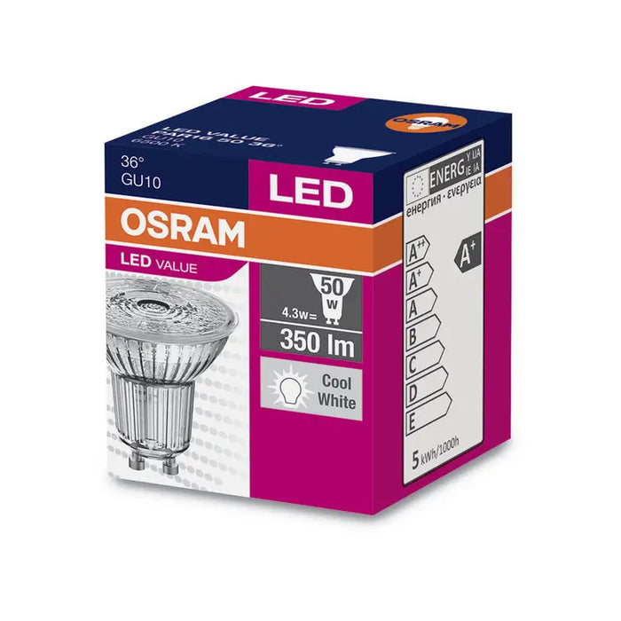 LED BULB OSRAM GU10 4.3W 6500K 350LM - Led крушки<<<Електрически крушки<<<Осветление<<<Praktiker&&&Светодиодни LED