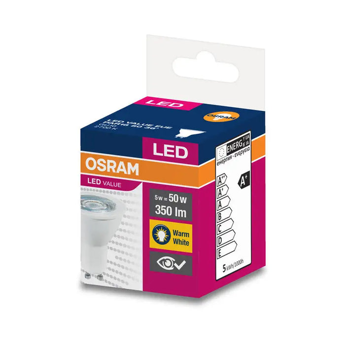 LED BULB OSRAM GU10 5W 2700K - Led крушки<<<Електрически крушки<<<Осветление<<<Praktiker&&&Крушки<<<Дом и