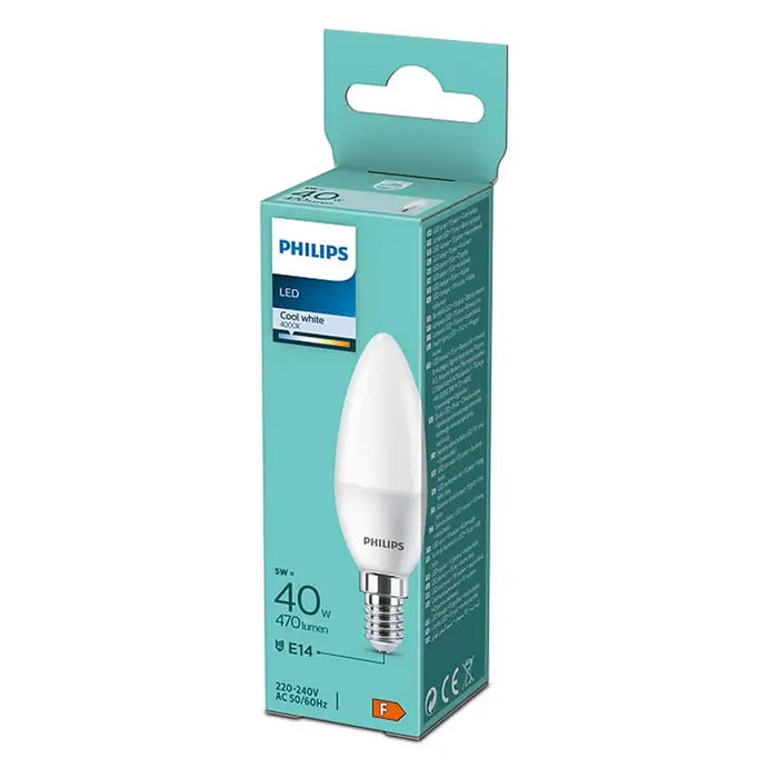 LED BULB PHILIPS E14 4.9W 4000K CANDLE - Led крушки<<<Електрически крушки<<<Осветление<<<Praktiker&&&LED