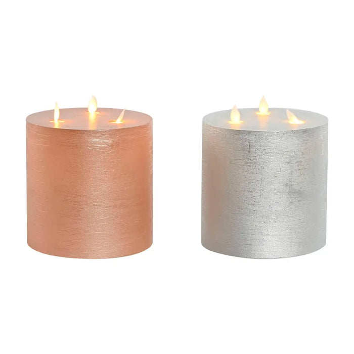 LED Candle DKD Home Decor Golden Silver 15 x 15 x 15 cm (AA) (2 Units) - Декорация и Осветление<<<Дом