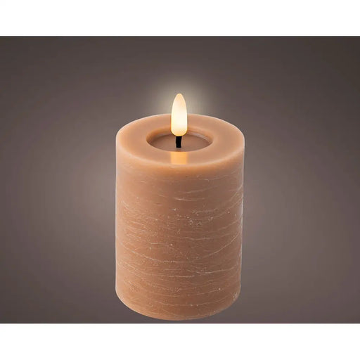 LED Candle Lumineo Brown Ø 7 x 11,2 cm Flame effect (AAA) - Декорация и Осветление<<<Дом Градина<<<BigBuy&&&LED