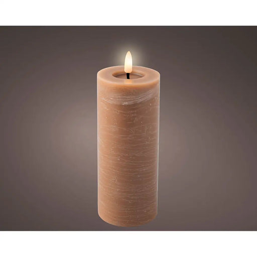 LED Candle Lumineo Brown Ø 7 x 19 cm Flame effect (AAA) - Декорация и Осветление<<<Дом Градина<<<BigBuy&&&LED