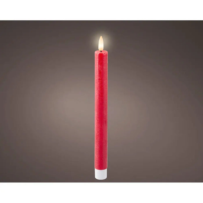 LED Candle Lumineo Red Ø 2,2 x 24,5 cm 2 Units (AAA) - Декорация и Осветление<<<Дом Градина<<<BigBuy&&&LED