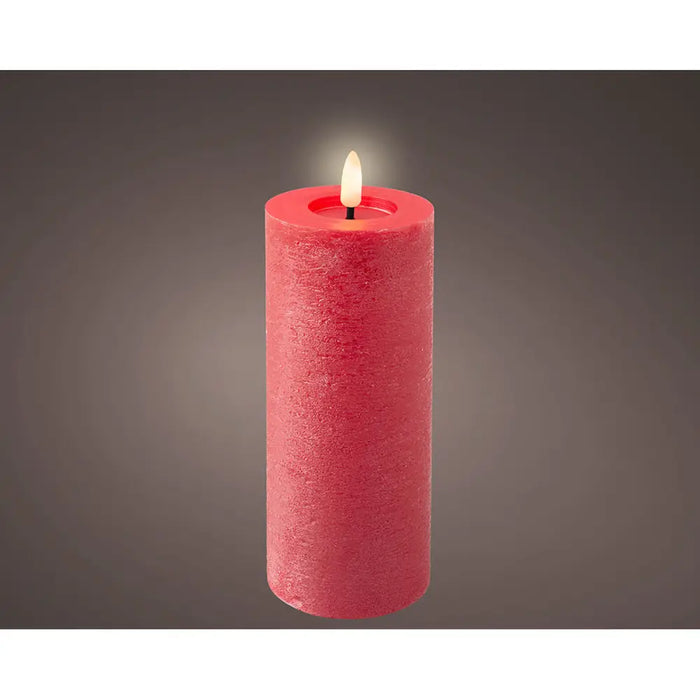 LED Candle Lumineo Red Ø 7 x 19 cm Rustic (AAA) - Декорация и Осветление<<<Дом Градина<<<BigBuy&&&LED