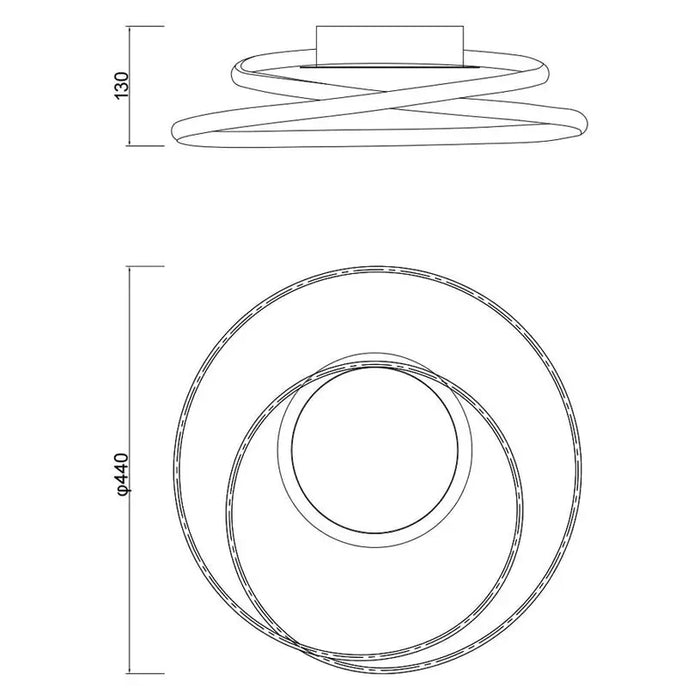 LED CEILING LAMP 38W 4000K 2143LM NICKEL VIVALUX ODEON - LED плафони<<<Вътрешно