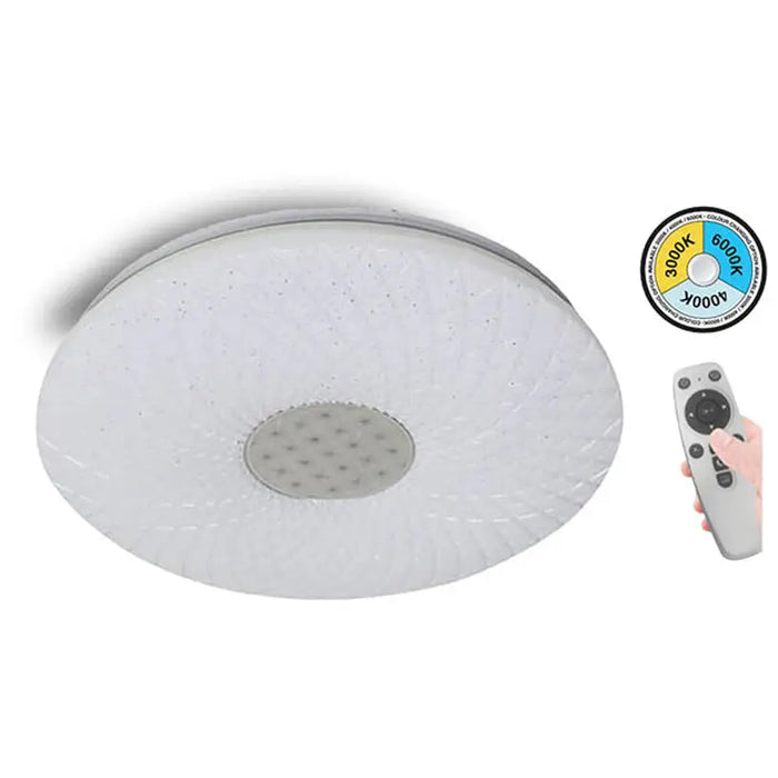 LED CEILING LAMP 48W 38CM DIMMABLE REMOTE CONTROL VITO PEARL-2 - LED плафони<<<Вътрешно