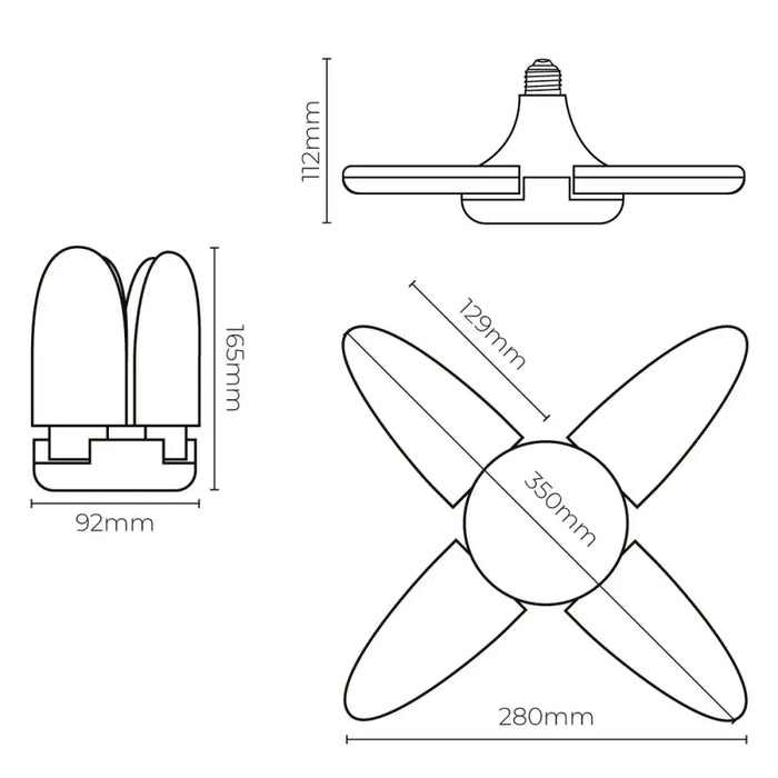 LED lamp EDM 98907 Leaf 30 W 200 W E27 3000 lm 35 x 11,2 cm Multi-directional (6500 K) - Декорация и Осветление<<<Дом