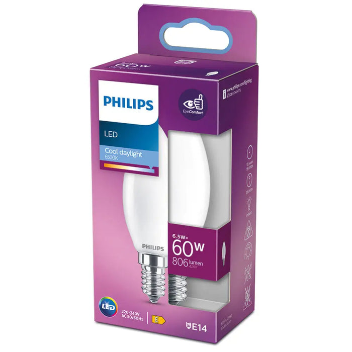 LED lamp Philips Candle E 6,5 W E14 806 lm 3,5 x 9,7 cm (6500 K) - Декорация и Осветление<<<Дом Градина<<<BigBuy&&&LED