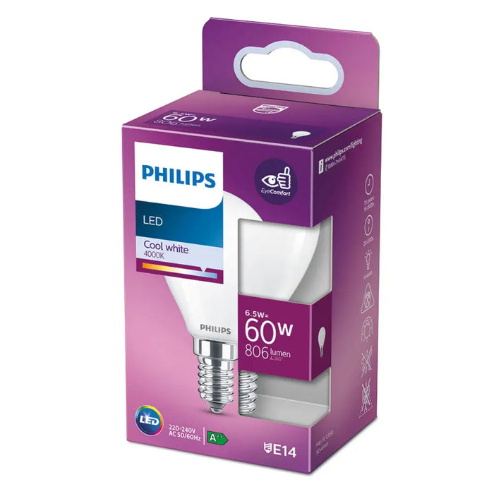 LED lamp Philips E 6.5 W 6,5 W 60 W E14 806 lm Ø 4,5 x 8 cm (4000 K) - Декорация и Осветление<<<Дом