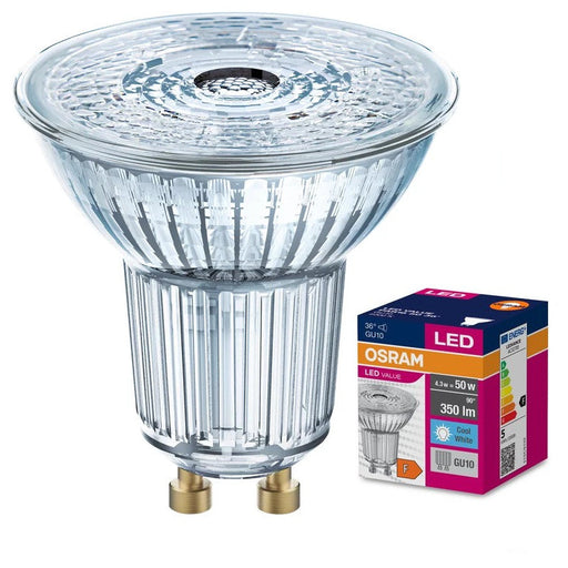 LED LAMP VALUE PAR1650 4.3W/840/350lm 230V GU10 LEDVANCE - Диодни лампи за бита<<<Източници на светлина<<<AmperelB2B