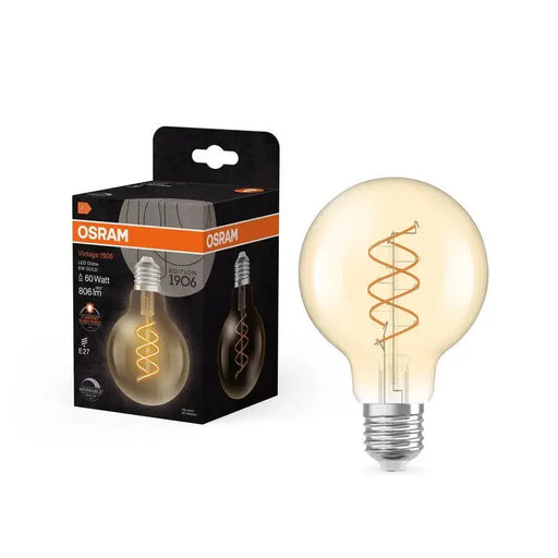 LED LAMP VINTAGE 1906 CLA60 G80 GOLD 60 DIM 8W/922 E27 LEDVANCE - Диодни лампи за бита<<<Източници на