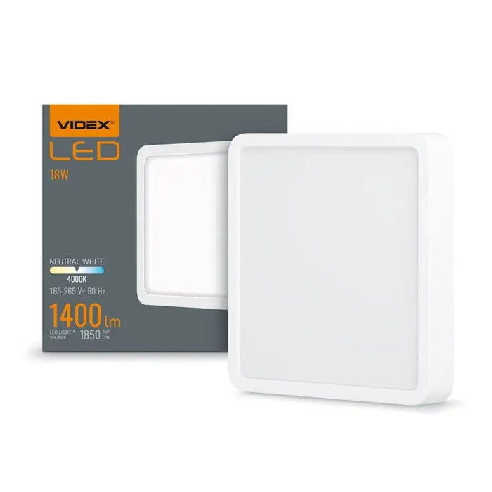 LED LAMP VLE-DLSS-184 SURFACE FRAME SQ 18W/4K/WH VIDEX - Диодни тела за бита<<<Източници на светлина<<<AmperelB2B