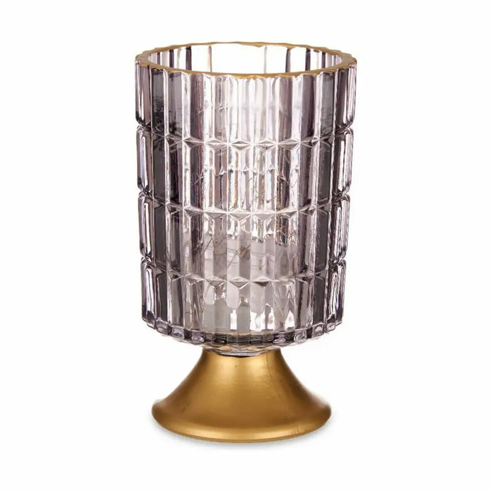 LED Lantern Gift Decor Grey Golden Glass 10,7 x 18 x 10,7 cm (6 Units) - Декорация и Осветление<<<Дом