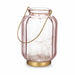 LED Lantern Gift Decor Pink Golden Glass Stripes 13,5 x 22 x 13,5 cm (6 Units) - Декорация и Осветление<<<Дом