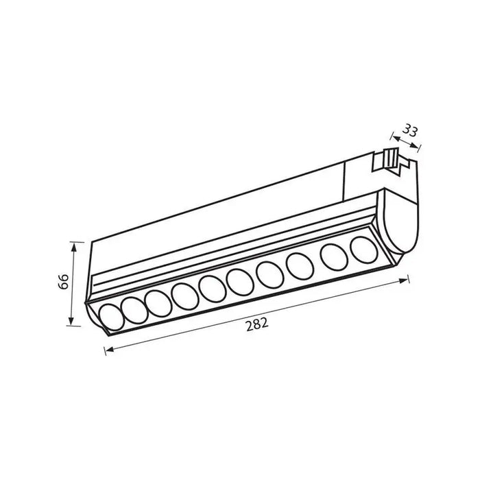 LED LINEAR FLUID 20W 4000K 1350LM FOR RAIL MOUNTING BLACK VIVALUX CORN - Осветление за релсов монтаж<<<Вътрешно