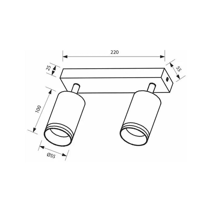 LED LINEAR SPOT 2XGU10 WHITE VIVALUX KING - Спотове<<<Вътрешно осветление<<<Мебели и