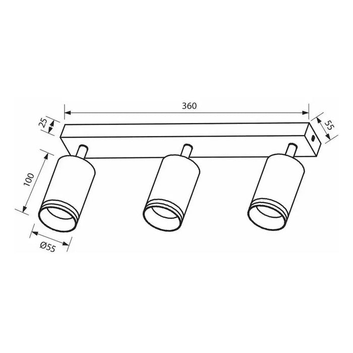 LED LINEAR SPOT 3XGU10 BLACK VIVALUX KING - Спотове<<<Вътрешно осветление<<<Мебели и