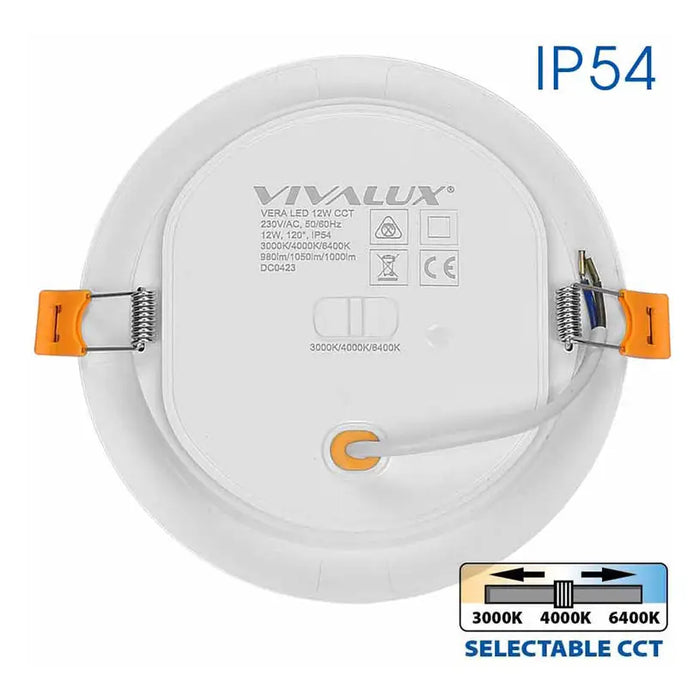 LED MOON 12W 3000K-4000K-6400K IP54 CIRCLE FOR BUILT-IN VIVALUX VERA - Луни<<<Вътрешно