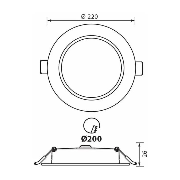LED MOON 24W 3000K-4000K-6400K IP54 CIRCLE FOR BUILT-IN VIVALUX VERA - Луни<<<Вътрешно