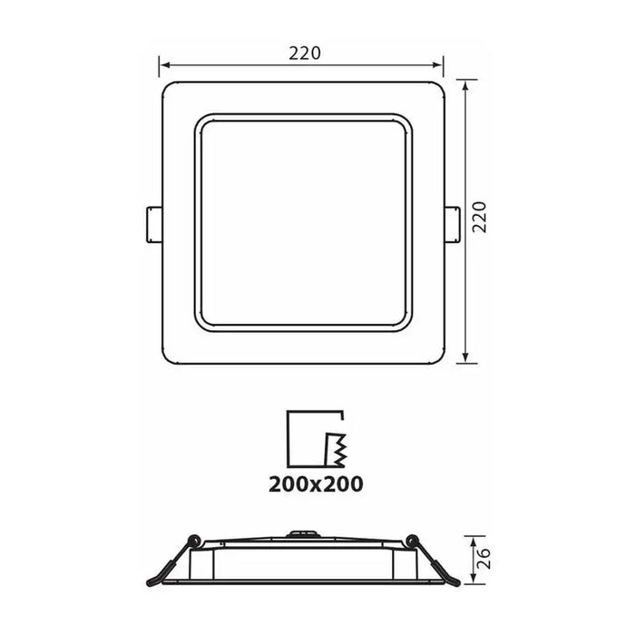 LED MOON 24W 3000K-4000K-6400K IP54 SQUARE FOR BUILT-IN VIVALUX KAPI - Луни<<<Вътрешно