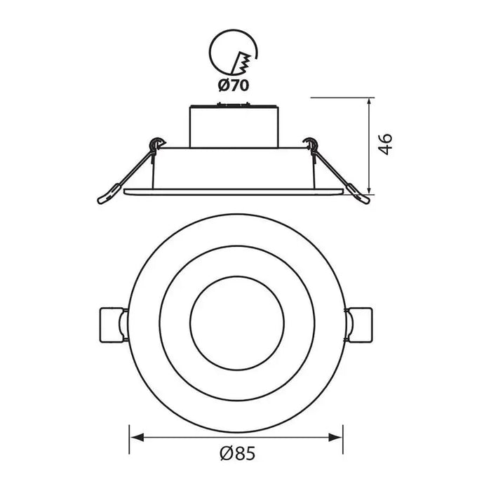 LED MOON FOR BUILT-IN 5W 3000-4000-6400K 350LM VIVALUX RAYA - Луни<<<Вътрешно