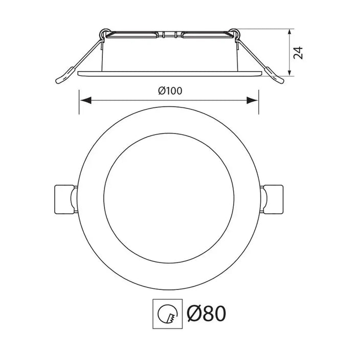 LED MOON Ø100 5W 230V 4000K 480LM 25,000H VIVALUX - Луни<<<Вътрешно