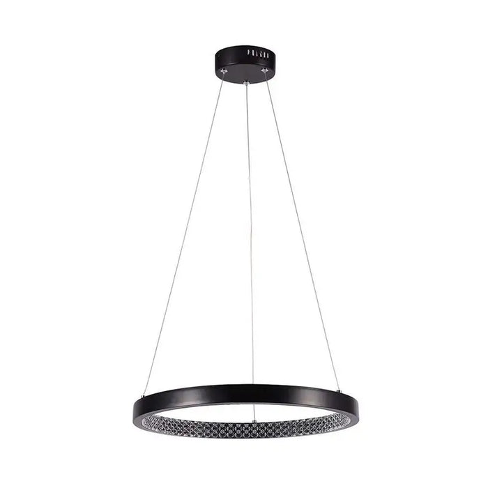 LED PENDANT 19W 4000K 40CM CRYSTAL BLACK V-TAC - Пендели<<<Вътрешно