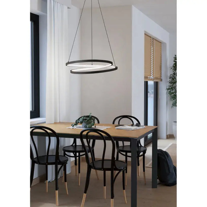 LED PENDANT 37W 3000K 4800LM BLACK EGLO RUOTALE - Пендели<<<Вътрешно