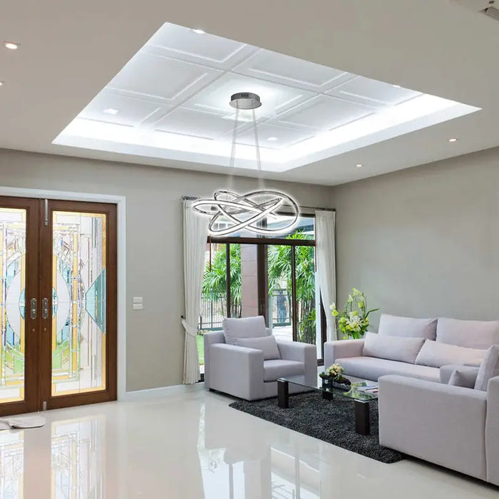 LED PENDANT 60W 3000-4000-6000K 3411LM CHROME VIVALUX MAREA - Пендели<<<Вътрешно