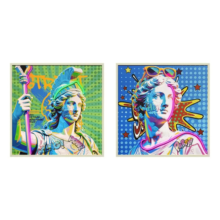 LED Picture Home ESPRIT Blue Green Modern 83 x 3 x 83 cm (2 Units) - Декорация и Осветление<<<Дом