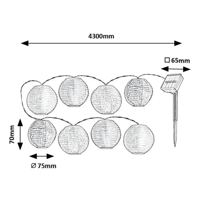 LED SOLAR DECORATIVE CABLE 0.48W 2.3M IP44 RABALUX TITU - Градинско осветление<<<Градинско и парково