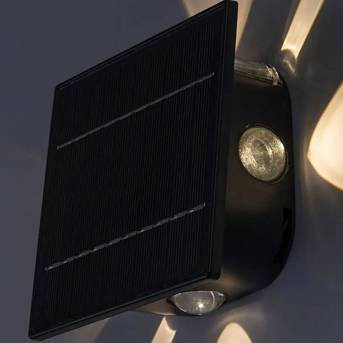 LED SOLAR WALL 0.5W 3000-6000K BLACK RABALUX EMMEN - Соларни лампи<<<Външно