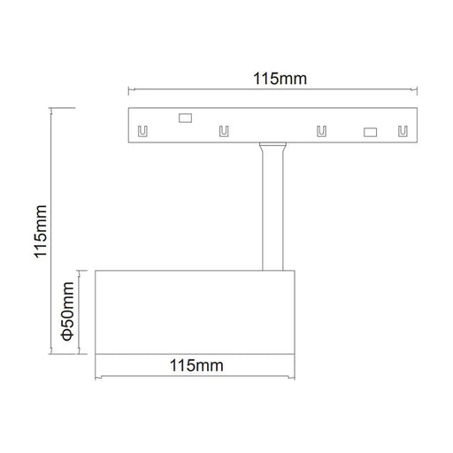 LED SPOT 12W 4000K BLACK FOR MAGNETIC-RAIL MOUNTING VITO - Осветление за релсов монтаж<<<Вътрешно